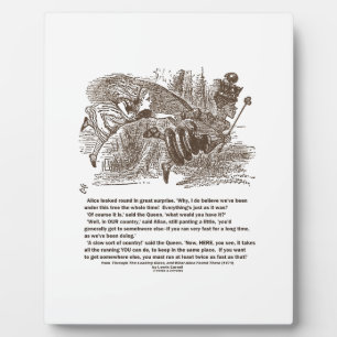 Placa Expositora Alice Red Queen Corriendo Para Quedarse En El Mism