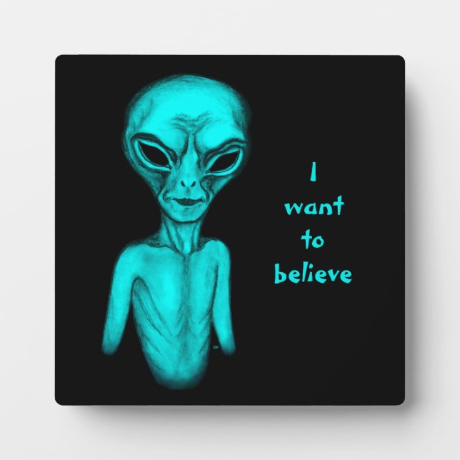 Placa Expositora Alien, quiero creer (Frente)