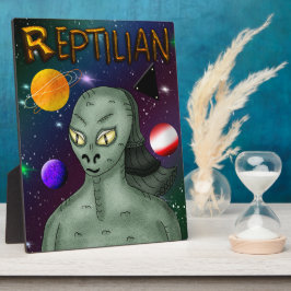 Placa Expositora Alien Reptilia con el espacio ultraterrestre