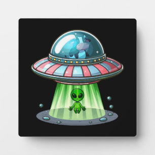 Placa Expositora Alienígena que secuestra vacas
