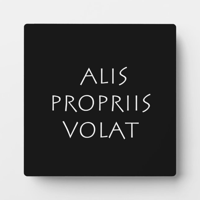 Placa Expositora Alis Propriis Volat (Frente)