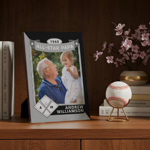 Placa Expositora All Star Papa Personalizado Baseball Card Photo Ke