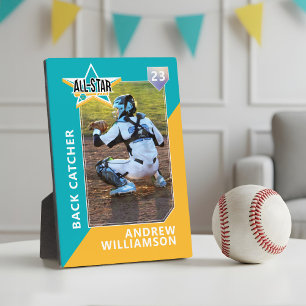Placa Expositora All Star Personalizado Baseball Card Photo Keepsak