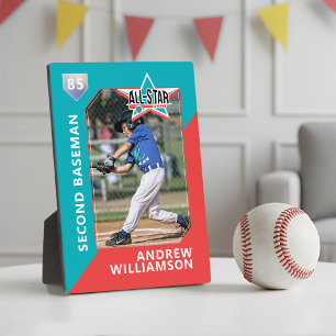 Placa Expositora All Star Personalizado Baseball Card Photo Keepsak