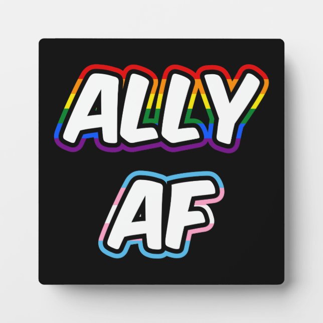 Placa Expositora Ally AF II - Orgullo gay de la bandera LGBTQ (Frente)