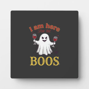 Placa Expositora Am Here Boos Halloween Fantasma Vaso de Vino Araña