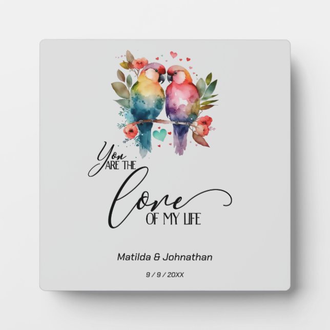 Placa Expositora Ama a los Aves. ¡Eres el amor de mi vida! (Frente)