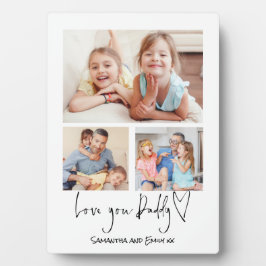 Placa Expositora Ama Papi 3 Fotos Nombre del guión Blanco 