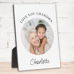Placa Expositora Ama tu foto de abuela<br><div class="desc">Esta elegante placa fotográfica de Keepsake de la abuela dice "Ama a tu abuela" y es fácilmente un personalizable con tu nombre y foto. Hace un regalo especial para un abuelo especial.</div>