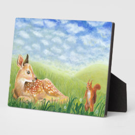 Placa Expositora Amanecer en el Ilustracion de hierba