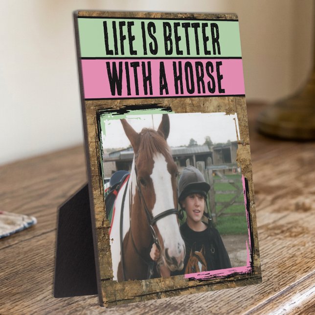 Placa Expositora Amante de caballos rústico 1 foto rosa verde (Subido por el creador)