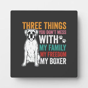 Placa Expositora Amante de Perros de la Familia Boxer Libertad