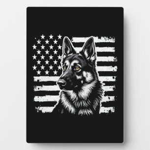 Placa Expositora Amante del perro pastor alemán bandera estadounide