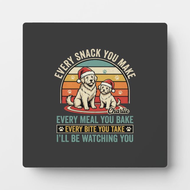 Placa Expositora Amantes de perros de Navidad Snack Viendo (Frente)