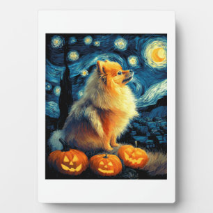 Placa Expositora Amantes de perros pomerania pintura de van gogh es