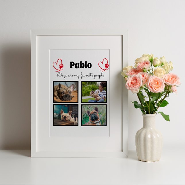Placa Expositora Amar a mi perro - collage personalizado de 4 fotos (Subido por el creador)