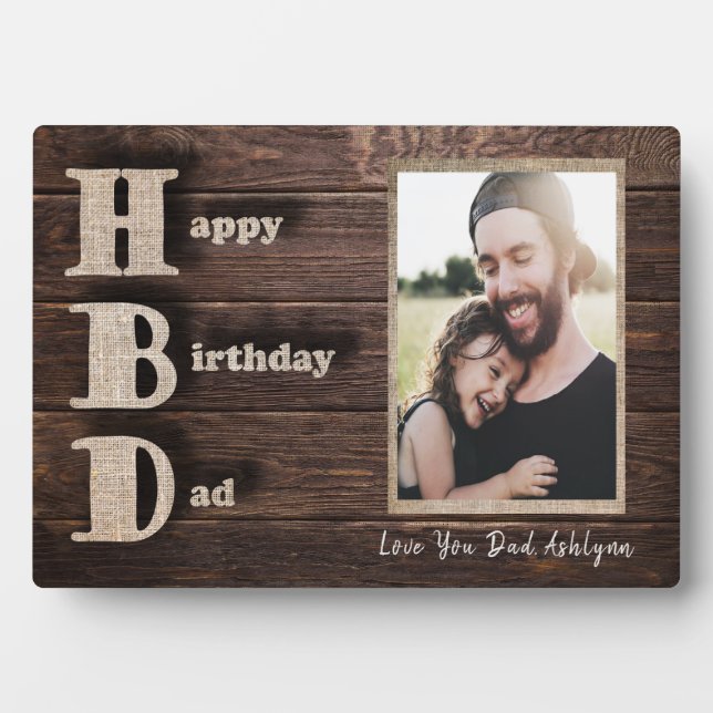 Placa Expositora Amar a tu papá | Foto Personalizado | Feliz cumple (Frente)