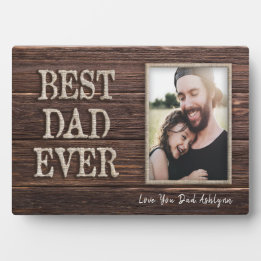 Placa Expositora Amar a tu papá | Foto Rustic Best Dad Personalizad