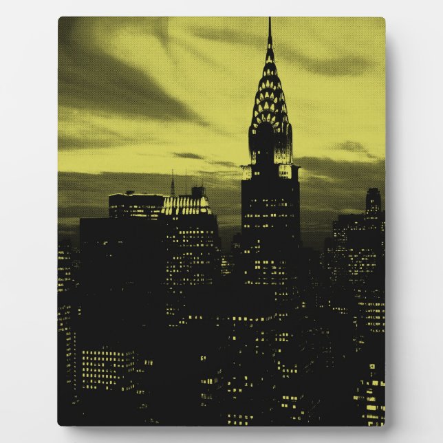 Placa Expositora Amarillo dorado de Nueva York (Frente)
