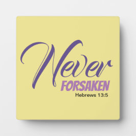 Placa Expositora Amarillo NUNCA OLVIDADO Escritura Hebreos Cristian