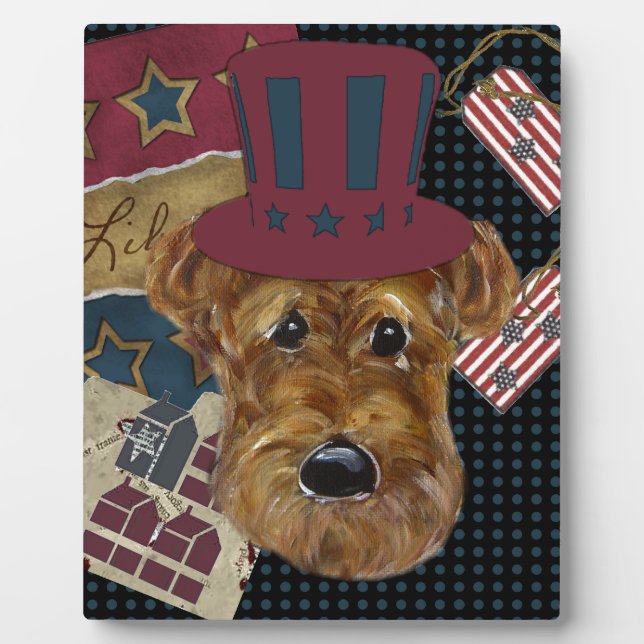 PLACA EXPOSITORA AMERICANA AIREDALE (Frente)