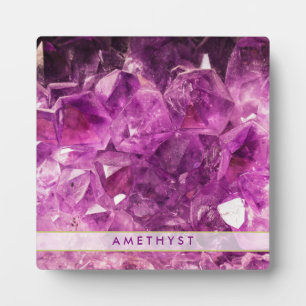 Placa Expositora Amethyst Gemstone Imagen Brillante y Parkly