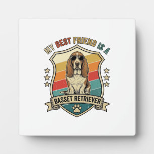 Placa Expositora Amigo Basset Retriever Perro Gafas de sol Retro Es