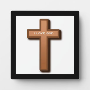 PLACA EXPOSITORA "AMO A DIOS" CRUZ