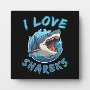 Placa Expositora Amo a los tiburones pescador