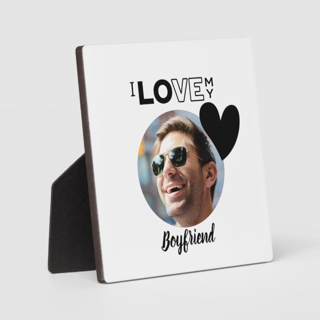 Placa Expositora Amo a mi novio, amigo, regalo de foto, esposo, pro (Anverso)