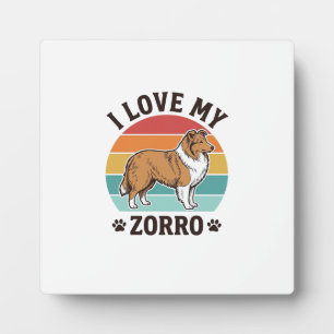 Placa Expositora Amo a mi Zorro Diseño Vintage Amante de los Perros