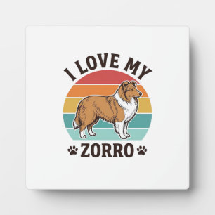 Placa Expositora Amo a mi Zorro Diseño Vintage Amante de los Perros