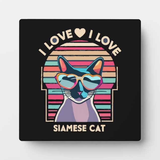 Placa Expositora Amo al gato siamés (Frente)