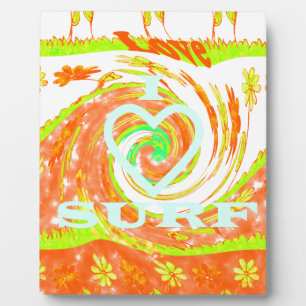 Placa Expositora Amo la Surf: Hermosa floral con arte de texto en G