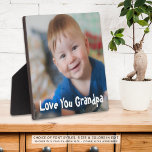 Placa Expositora Amo lindo, foto del abuelo<br><div class="desc">Dé a un abuelo especial o nuevo una muestra de foto de su nieto o nietos con el texto de su personalizado (mostrado con LOVE YOU GRANDPA) en su elección de estilos de fuente y colores (mostrado en un divertido tipo de letra joven en blanco). ASISTENCIA: Para obtener ayuda con...</div>