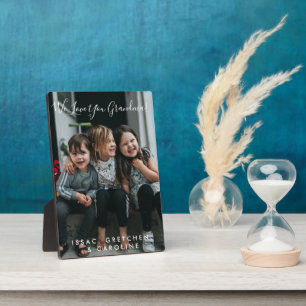 Placa Expositora Amo personalizado, foto de la abuela escrita a man