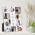 Placa Expositora Amor 10 Collage de fotos Boda recién casada<br><div class="desc">Una placa de collage de fotos para recién casados que incluye un collage de 10 fotos del día de tu boda,  compromiso,  luna de miel,  fiesta de novias,  padrinos,  familia,  etc.,  y "AMOR" escrito en el medio en una tipografía elegante.</div>