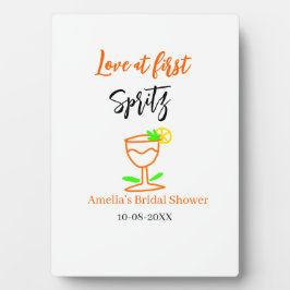 Placa Expositora Amor a primera spritz naranja negro despedida de s