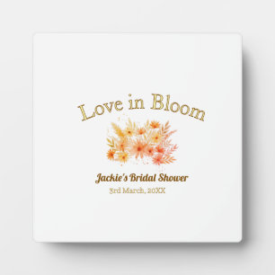 Placa Expositora amor boho amarillo en flor nombre ducha de novia r