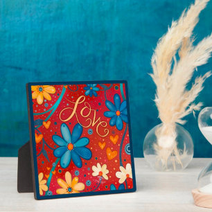Placa Expositora Amor colorido Inspirador Bonito floral Personaliza