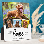 Placa Expositora AMOR personalizado y un Personalizado DOG 4 Collag<br><div class="desc">¡Todo Lo Que Necesitas Es Amor Y Perro! Celebra a tu mejor amigo con una placa de Collage de fotos Mascota personalizado. Cuando tienes tantos recuerdos y fotos divertidos , una foto no es suficiente . El marco de la foto de nuestro Collage de fotos Dog tiene cuatro fotos. Ya...</div>