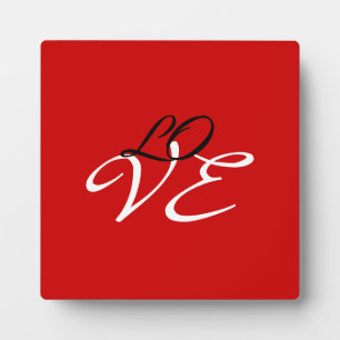 Placa Expositora Amor Rojo Blanco Negro Color Escritura Caligrafía