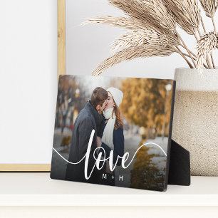 Placa Expositora Amor Script Overlay Parejas Foto personalizada