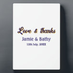 Placa Expositora Amor y gracias nombre de la pareja fecha naranja m<br><div class="desc">Diseño</div>
