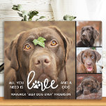 Placa Expositora AMOR Y PERRO Collage de fotos personalizado de los<br><div class="desc">¡Todo Lo Que Necesitas Es Amor Y Perro! Celebra a tu mejor amigo con una placa fotográfica de perro única y personalizado. Sorprende a tu amante favorito del perro, ya sea un cumpleaños, el día de la madre, día de San Valentín o Navidades con esta linda placa de perro con...</div>