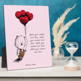 Placa Expositora Añadir el día de San Valentín del oso de peluche d