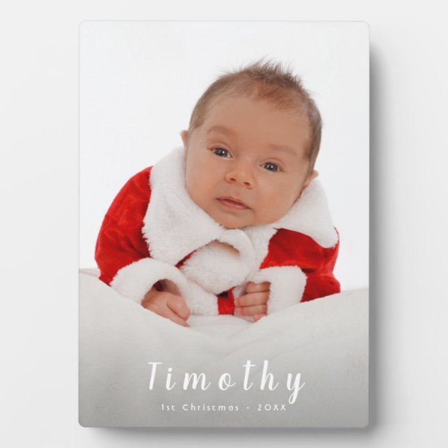 Placa Expositora Añadir sus Navidades de fotos primero (Frente)