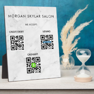 Placa Expositora Análisis de código QR sin contacto Mármol para pag