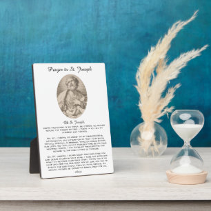 Placa Expositora Ancient Catholic Prayer to St. Joseph
