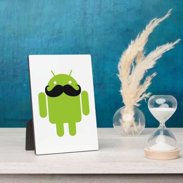 Placa Expositora Android Robot Mustache (Lado)